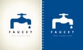 Faucet. Water tap and drop of water logo vector design.